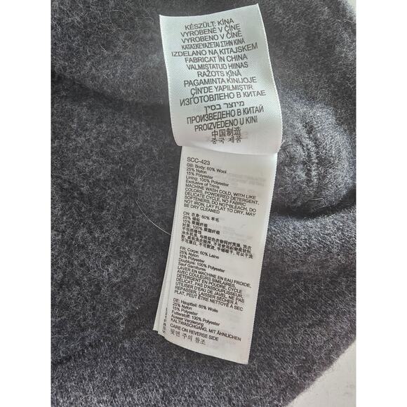 Marmot Womens XL Charcoal Gray Wool Blend Full Zip Funnel Neck MidLength Jacket - Picture 2 of 4